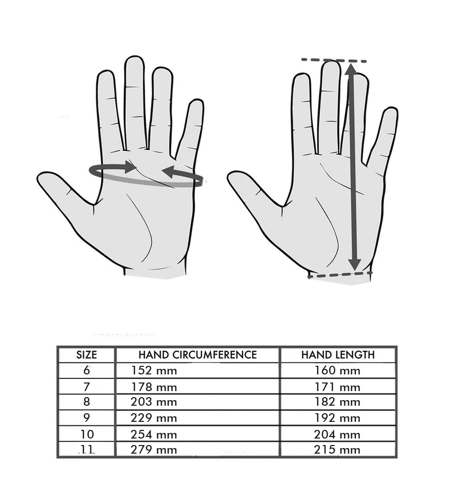 size chart gloves