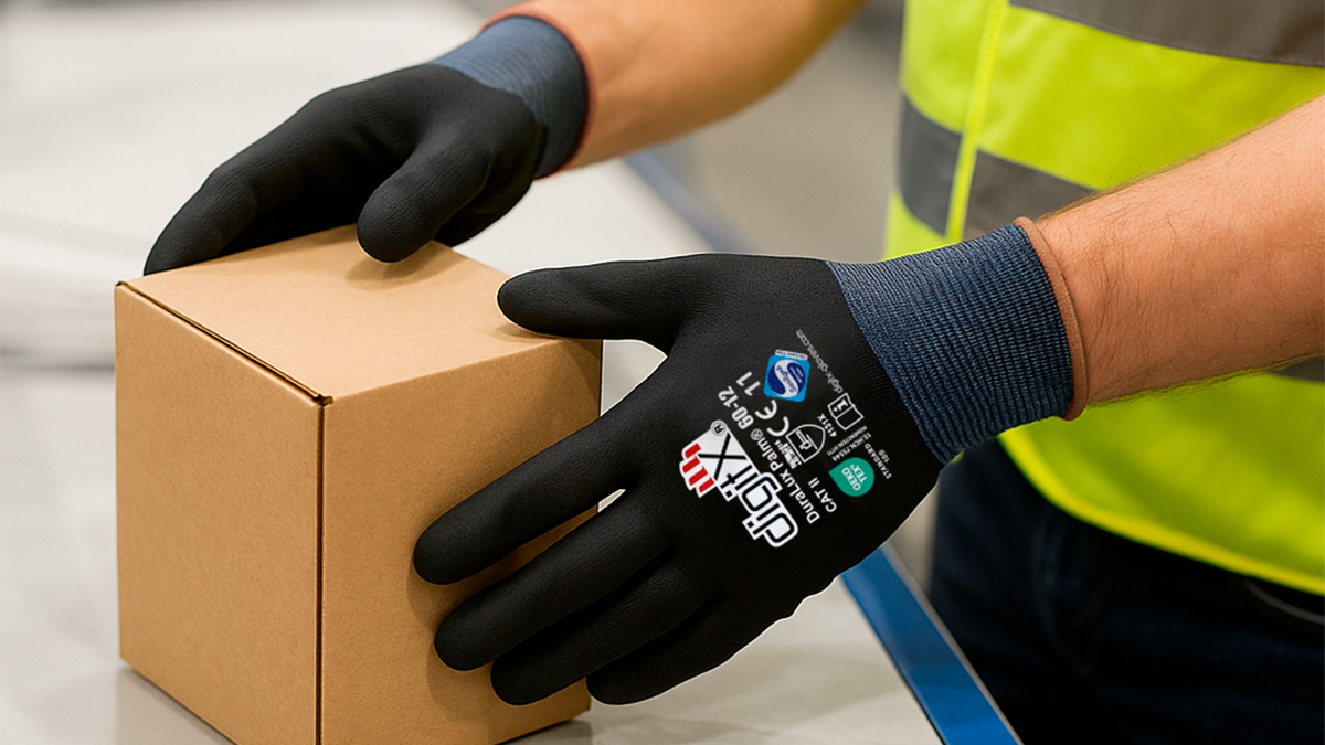Worker cleaning safety gloves to extend their lifespan