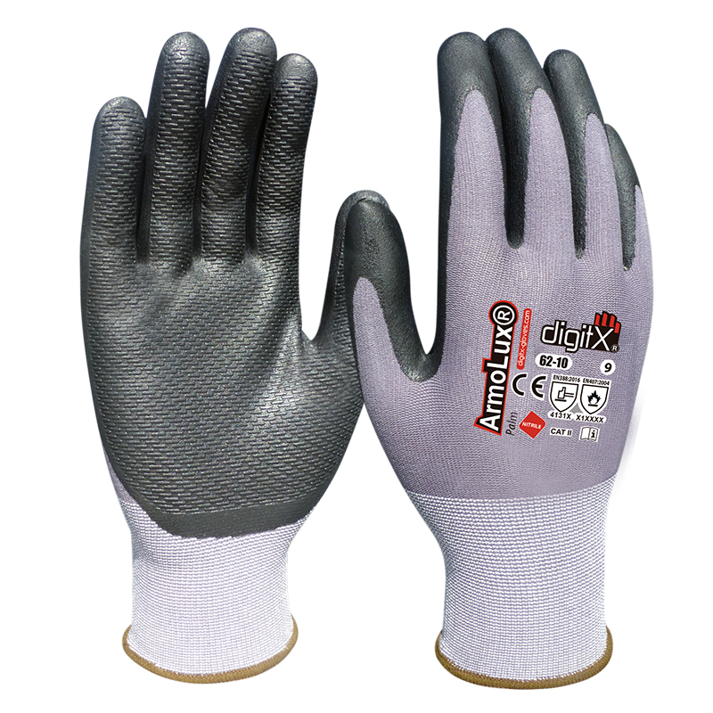 ARMOLUX Palm, nitrile glove with embossed stripes on the palm