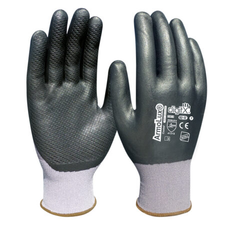 ARMOLUX Coated, nitrile glove with stripes on the palm