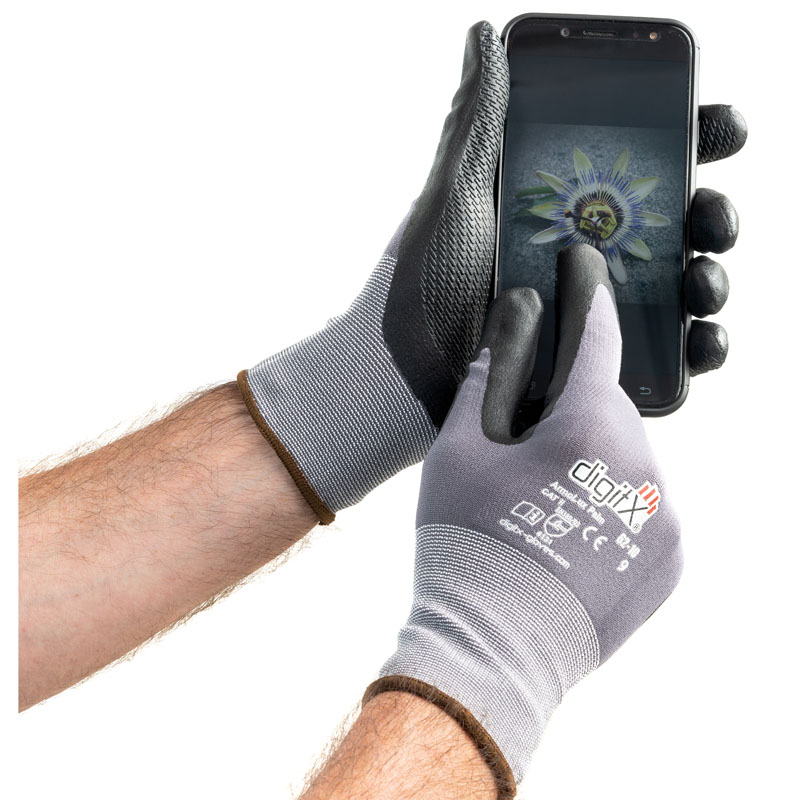 ArmoLux Touch Sreen, nitrile glove palm stripes - Image 2